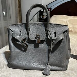 Gray handbag